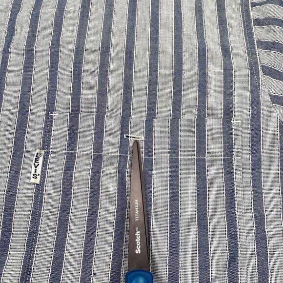 VINTAGE 70s Levis Shirt Mens Extra Large Blue Striped Silver Label Big E Western - Picture 16 of 16